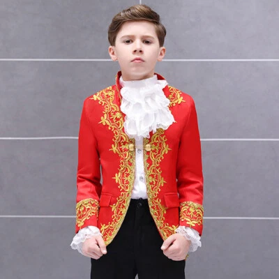 Jungen Kinder Retro Court Hussar Anzug Jacke Blazer Hose Bestickt Mode - Bild 1 von 4