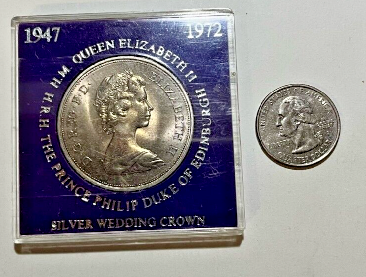 1947-1972 Silver Wedding Crown Elizabeth II The Queen Geat Britain