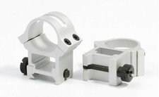 Stainless Chrome Silver 1 inch Scope Rings See-Thru High HT for weaver Picatinny