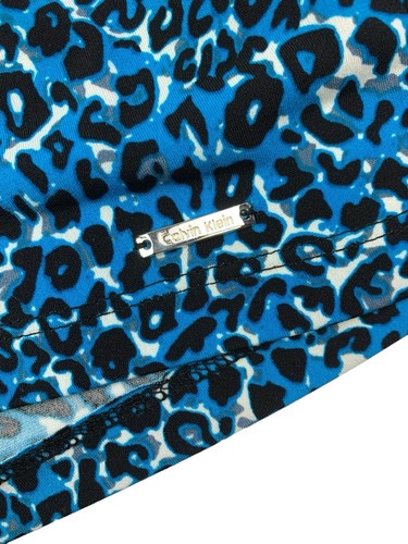 Calvin Klein ärmellose Bluse Größe XL blau Animalprint U-Ausschnitt - Bild 6 von 10
