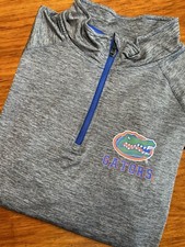 Colosseum Pullover Men's Large Quarter Zip Long Sleeve Florida Gators Gray Blue
