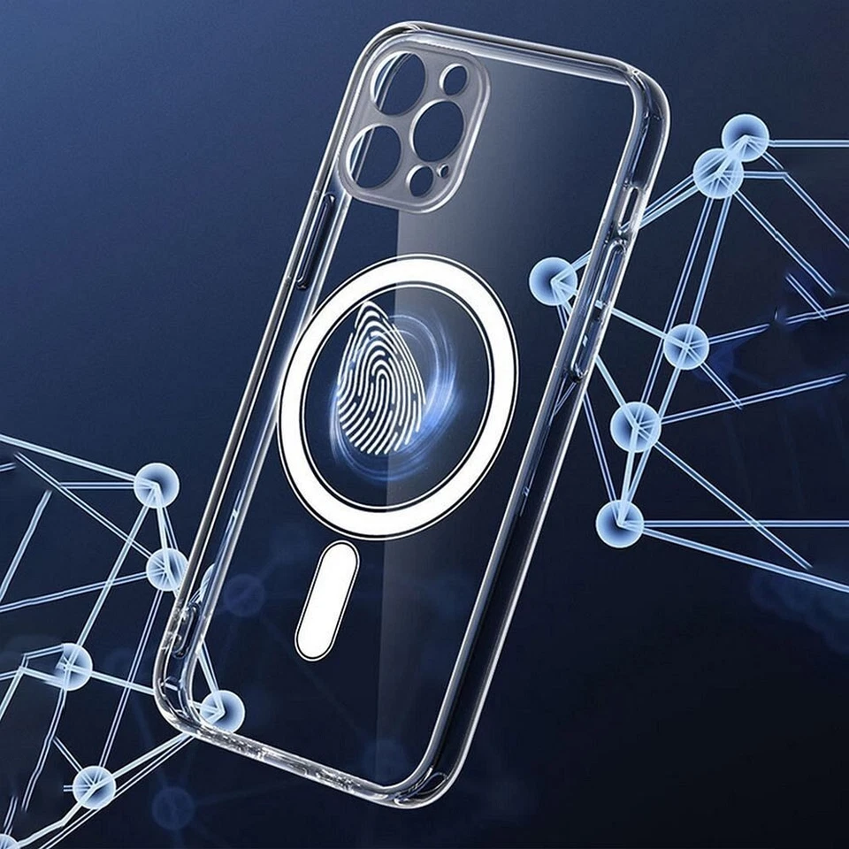 Coque transparente MagSafe + 2 verres trempés pour iPhone 16 15 14 13 12 11 - Photo 4/4