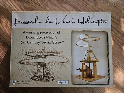 Leonardo da Vinci Working Helicopter Toy Model/Kit NEW by Pathfinders Ages 9+