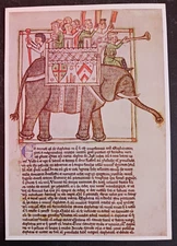 postcard art British Museum elephant bestiary medieval manuscript England