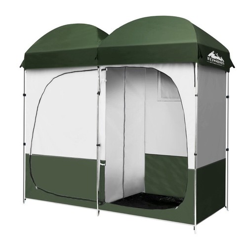 Weisshorn Double Camping Shower Toilet Tent Outdoor Portable Change Room Green - Picture 2 of 8
