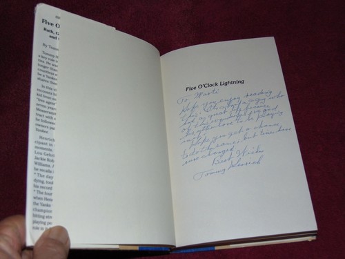 1992 SIGNED 1st ED. HB/DJ BOOK "FIVE O'CLOCK LIGHTNING" TOMMY HENRICH NY YANKEES - Picture 3 of 12