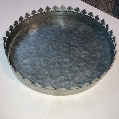 Artisan Living 11-inch Metal Crown Tray Hammered Look Vintage Vibes!