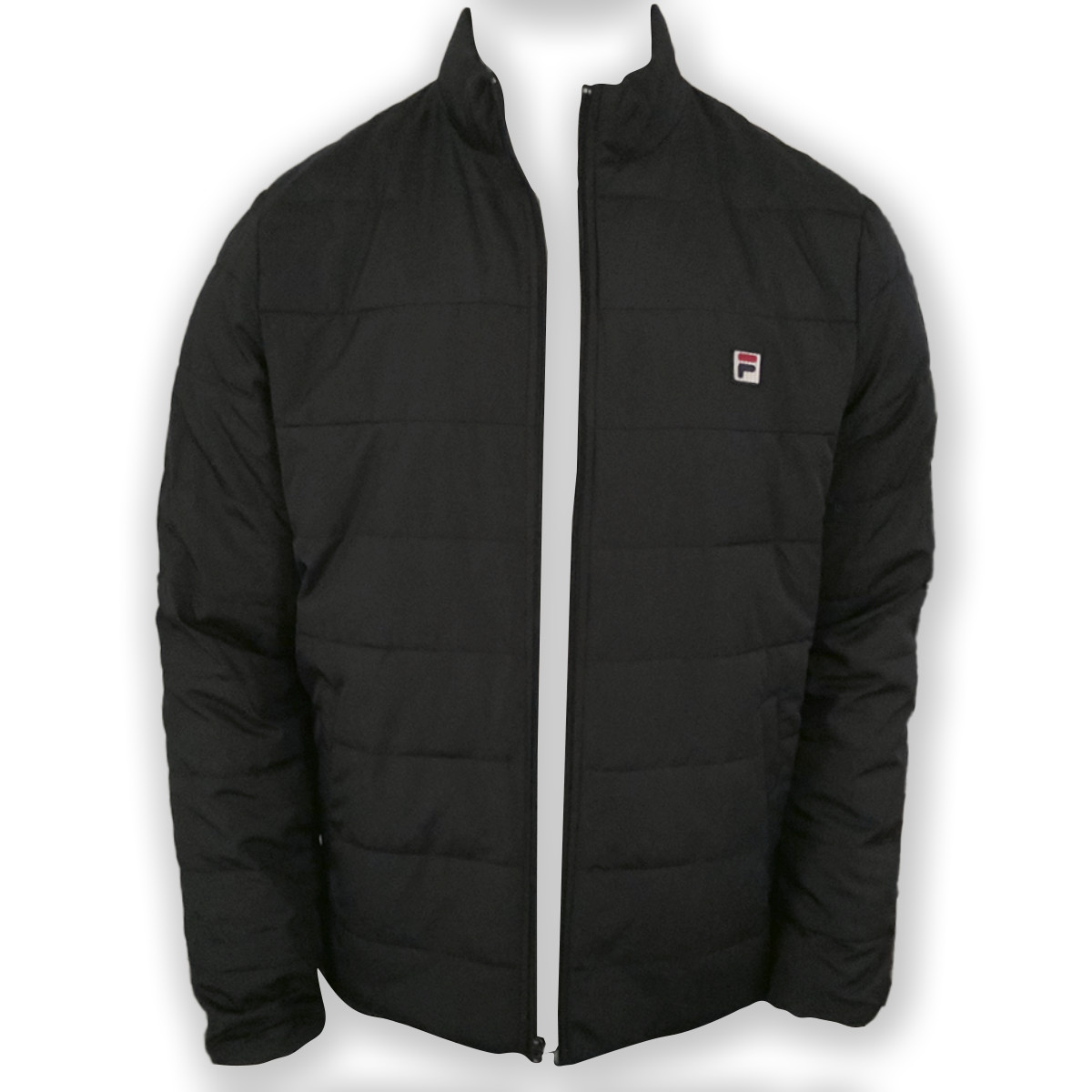 MSRP &dollar;64&period;99 NWT FILA MEN&apos;S BLACK ZIP UP LONG SLEEVE SKIP PADDED JACKET SIZE S