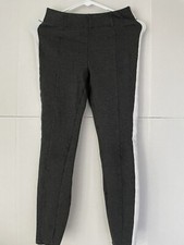 ABERCROMBIE FITCH womens atheletic leggings greyWitg white stripes sz XS