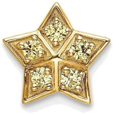 14k Yellow Gold Sapphire Star Slide Pendant