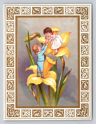 Fantasy Fairy Children Stand On Yellow Lilies Merry Christmas Artist FGH  P5