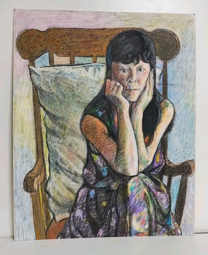 ROBERT FINCH 20th c. American CONTEMPORARY Mixed Media Double Sided Nude & Woman - Picture 5 of 7
