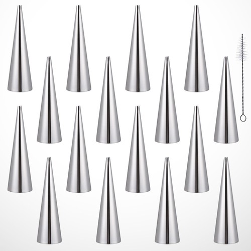 16PCS Stainless Steel Croissant Molds Conical Tube Cream Horn Cake Bread Mould - Picture 7 of 12