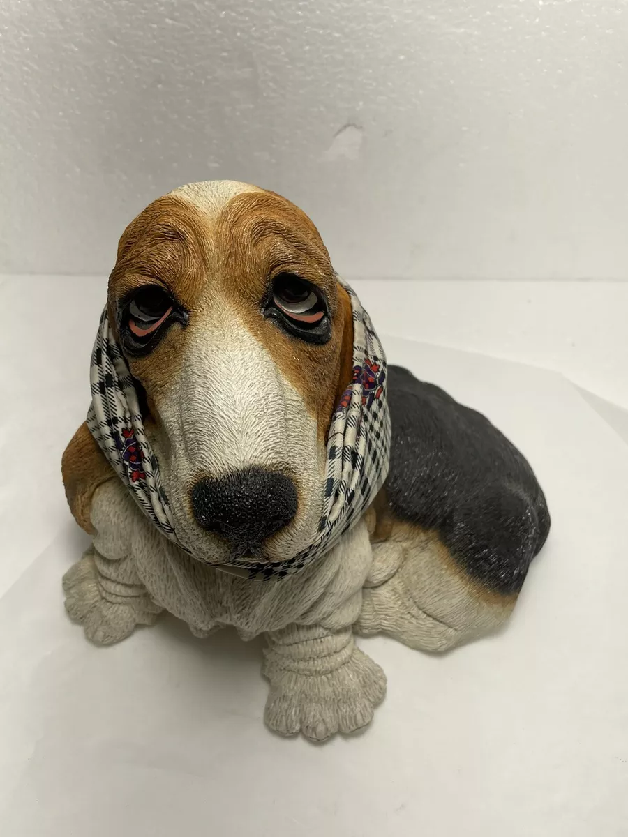 Vintage Plaster Bloodhound Puppy / Basset Hound Dog Bank |