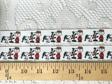 5 YARDS PEANUTS CHRISTMAS CHARLIE BROWN GROSGRAIN RIBBON 7/8" WIDE HAIRBOW MORE