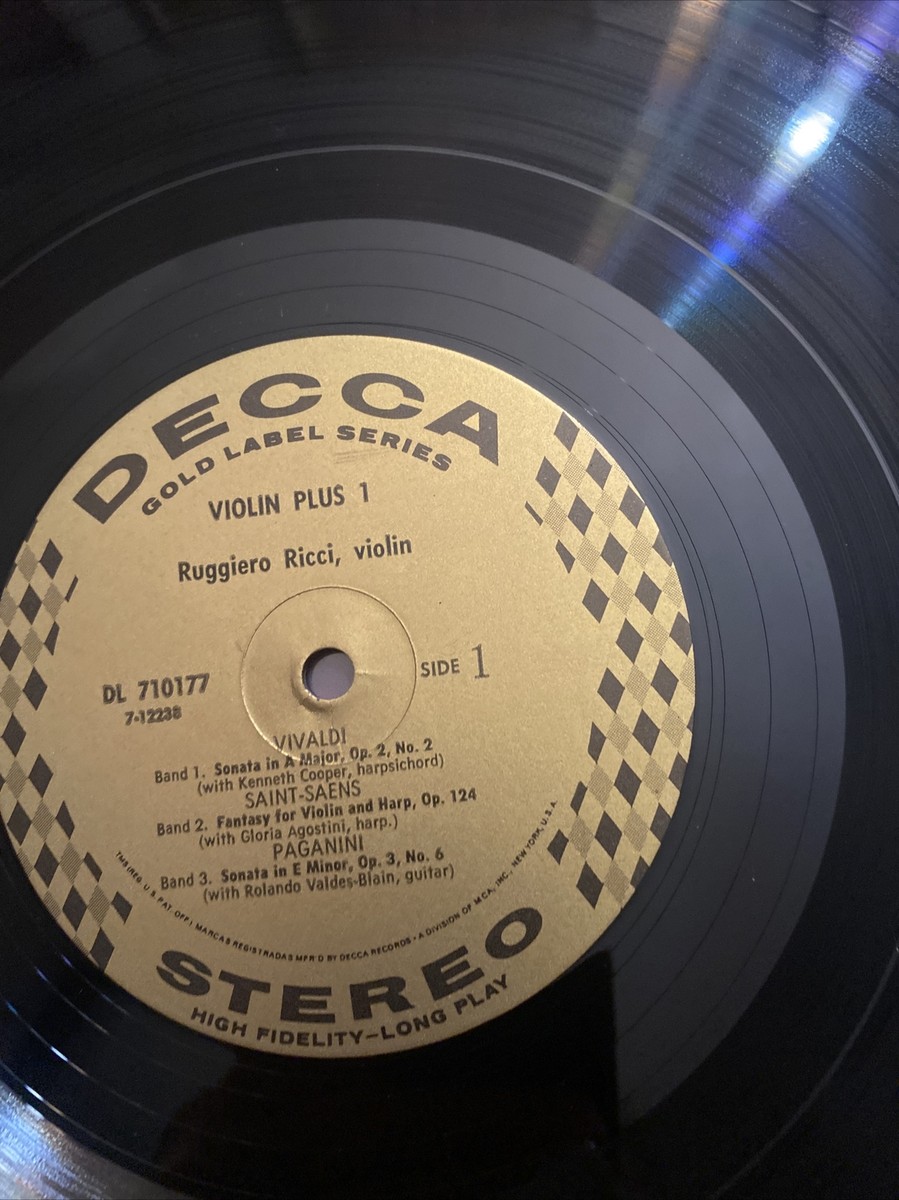 RUGGIERO RICCI -VIOLIN PLUS 1 DeccaGOLD LABEL DL 71077 SAMPLE COPY