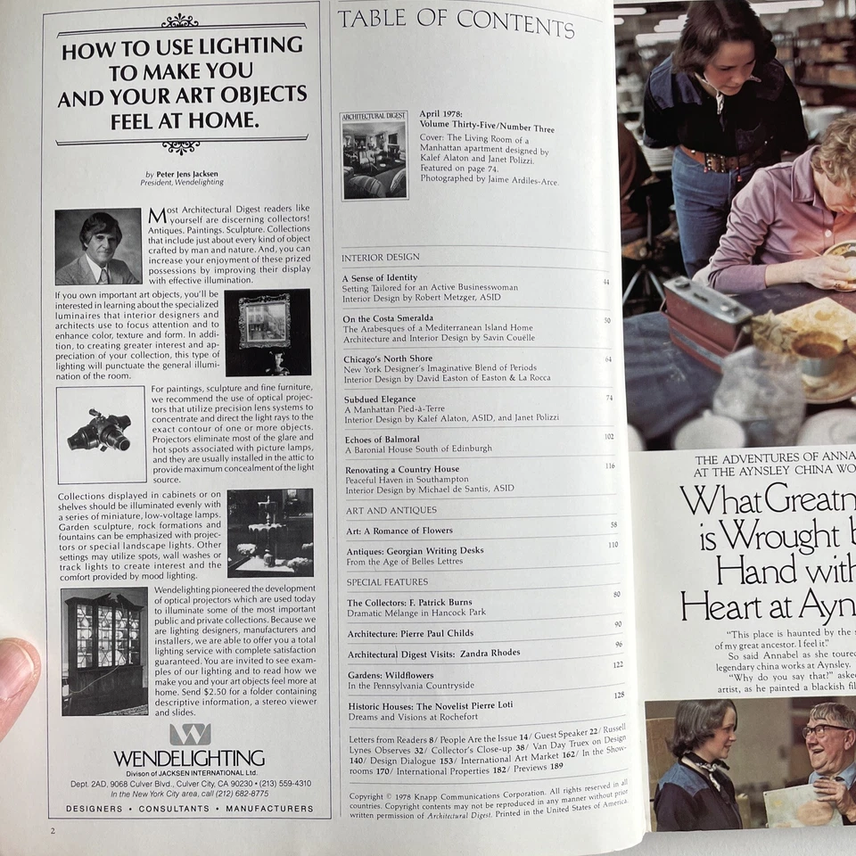 Architectural Digest April 1978 British Fashion Designer  Zandra Rhodes - Image 2 of 4