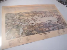 Vtg reprinted Lake Winnipesaukee NH New Hampshire Islands maps from 1898 origina