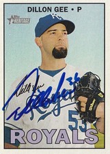 DILLON GEE SIGNED AUTO'D 2016 TOPPS HERITAGE CARD #691 KANSAS CITY ROYALS METS