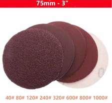 75mm 3" Sanding Discs Grit 40 - 1000 Orbital Sander Pads Hook  Loop Sandpaper