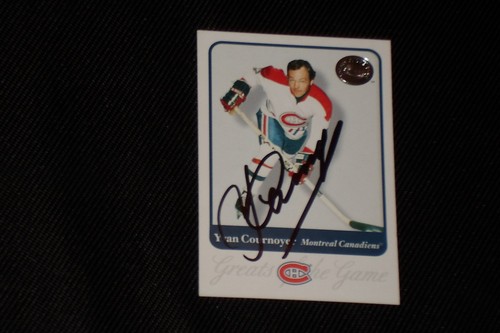 Yvan Cournoyer card from 2001 Fleer Greats of the Game Autograph