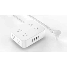 HDX 12-in-1 5ft. Indoor Extension Cord 8-Outlet Power Strip 3 USB-A&1 USB-C Port