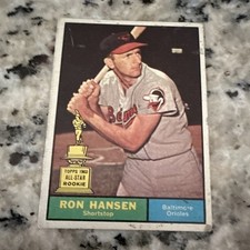 Topps 1961 Ron Hansen #240 Baltimore Orioles MLB Baseball Rookie Card. rookie card picture