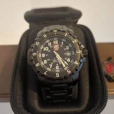 Luminox Nighthawk 6400 Series Watch 200M SS Quartz Men’s Black Dial