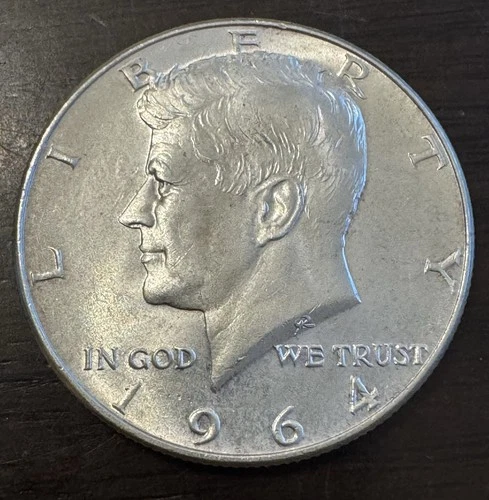 1964-P Kennedy Silver Half Dollar 50C - 90% Silver - AU+ Details,   Brilliant !!