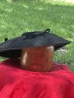 Women's Black Felt Wide Brim Hat Solid Bow & Veil One Size Formal Party — photo 7