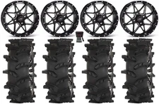 ITP Tornado 15" Wheels Black 32" Outlaw Max Tires Polaris Ranger XP 9/1K