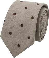 Men Polka Dot Skinny Tie Cotton Necktie for Casual Business Party Wear