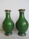 Pair of Vintage Chinese Plum Bossom Cloisonne Vases — photo 7