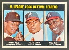 National League 1966 Batting Leaders Matty Alou Felipe Alou Rico Carty 1967