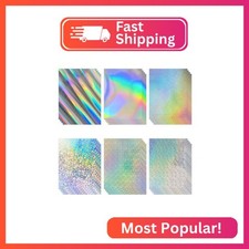24 Sheets Holographic Cardstock 8.5 x 11in, 250gsm/92lb 6 Mixed Styles Metallic