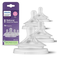 Lot of 2 Philips Avent Natural Response Nipples, Fast Flow 4 x2 Pack, Silicone