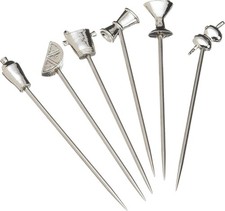 Stainless Steel & Pewter Martini Picks (Set Of 6), Silver