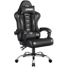 PU Leather Ergonomic Gaming Chair Home Office Chair with Padded Armrests