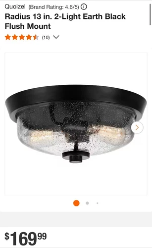 Quoizel Radius 2-Light Flush Mount in Earth Black - Picture 4 of 4