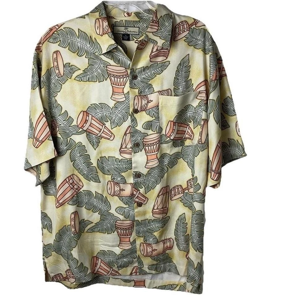 Tommy Bahama NWOT Palm Men's Floral Hawaiian Shirt Size M 100% Silk Tropical