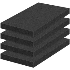 4 PCS Polyurethane Foam Sheets 16" L X 12" W X 1" T Packing Foam Inserts Cuttabl