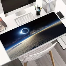 Large Non-Slip Gaming & Office Desk Compatible for Keyboard & Mouse - Natural Ru