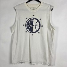 Nike Basketball Sports Activewear Mens Large Sleeveless White Tank Top