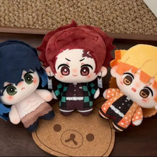 Anime Demon Slayer Tanjiro Inosuke Zenitsu 10cm Plush Doll Pendant Toy Keychain