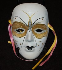 VINTAGE Ceramic Mask MARDI GRAS New Orleans Carnival Very Pretty 