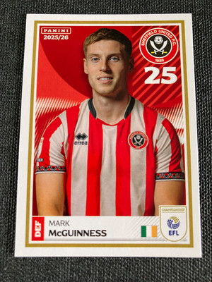 Panini EFL 2025/26 Sticker - Mark McGuinness #335 - Sheffield United