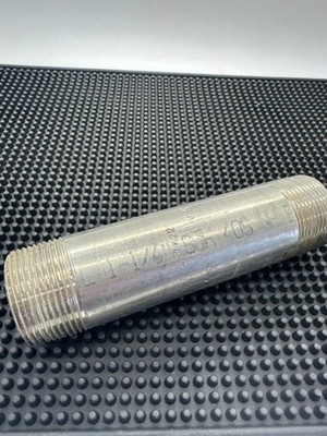 1-1/4'' x 6'' Schedule 40 Welded Nipple, Threaded Both Ends, 304SS