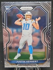 2020 Panini Prizm Football #325 Justin Herbert Rookie Card Los Angeles Chargers . rookie card picture