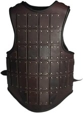 Medieval Leather Brigandine Armor Vest, Brown Renaissance Costume, LARP Battle
