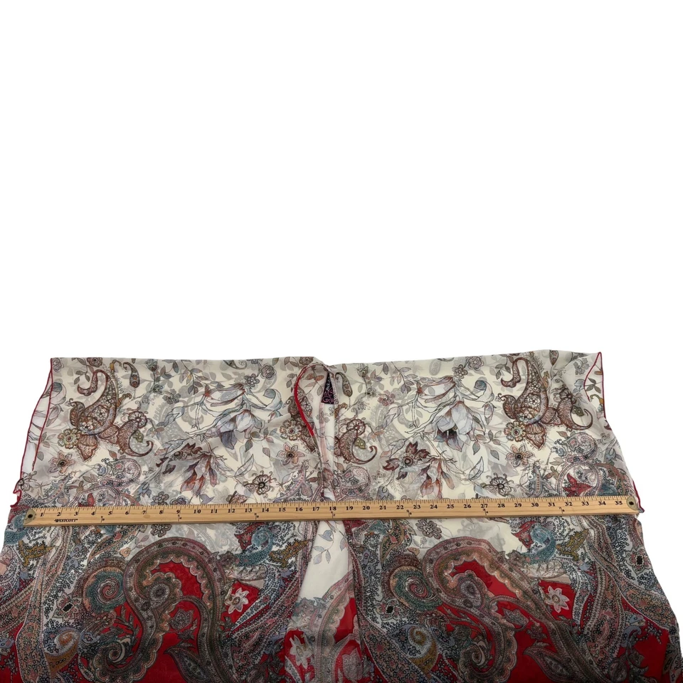 Peck & Peck Paisley Floral Sheer Kimono Jacket Coverup Made In USA Size L - Image 3 of 4